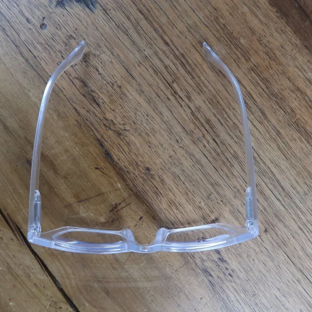 RETRO TRENDY CLEAR WHITE READER GLASSES +2.00 NWT